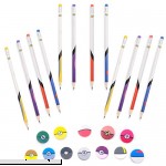 Totem World Poke Ball Theme Pokemon Pencils and Erasers 12 Pack Colorful Number 2 Pencils and Big Erasers  B07DNJ954W